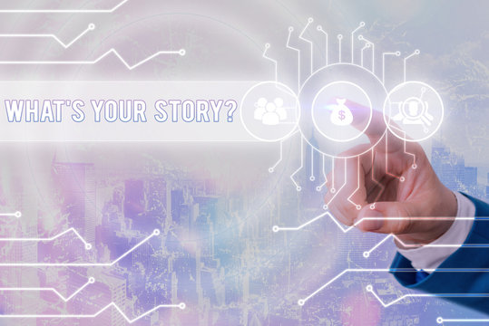 Word writing text What Is Your Storyquestion. Business photo showcasing manner of asking demonstrating about past life events