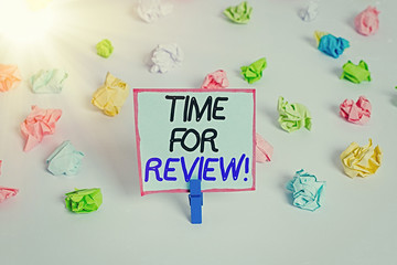 Wall Mural - word writing text time for review. business photo showcasing review of a system or situation in its 
