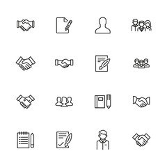 Poster - Big set of human resources line icons.