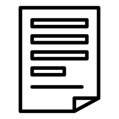 Poster - Paper document report icon. Outline paper document report vector icon for web design isolated on white background