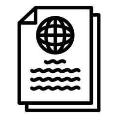 Poster - Global report icon. Outline global report vector icon for web design isolated on white background