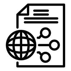 Poster - Global scheme report icon. Outline global scheme report vector icon for web design isolated on white background
