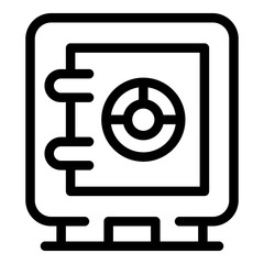 Poster - Money safe icon. Outline money safe vector icon for web design isolated on white background