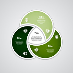 Wall Mural - Vector circle infographic. Template for diagram, graph, presentation and chart. Business concept with three options, parts, steps or processes. Abstract background