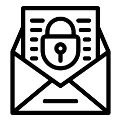 Poster - Protection email icon. Outline protection email vector icon for web design isolated on white background