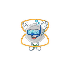 Poster - Mascot design concept of N95 mask wearing Diving glasses