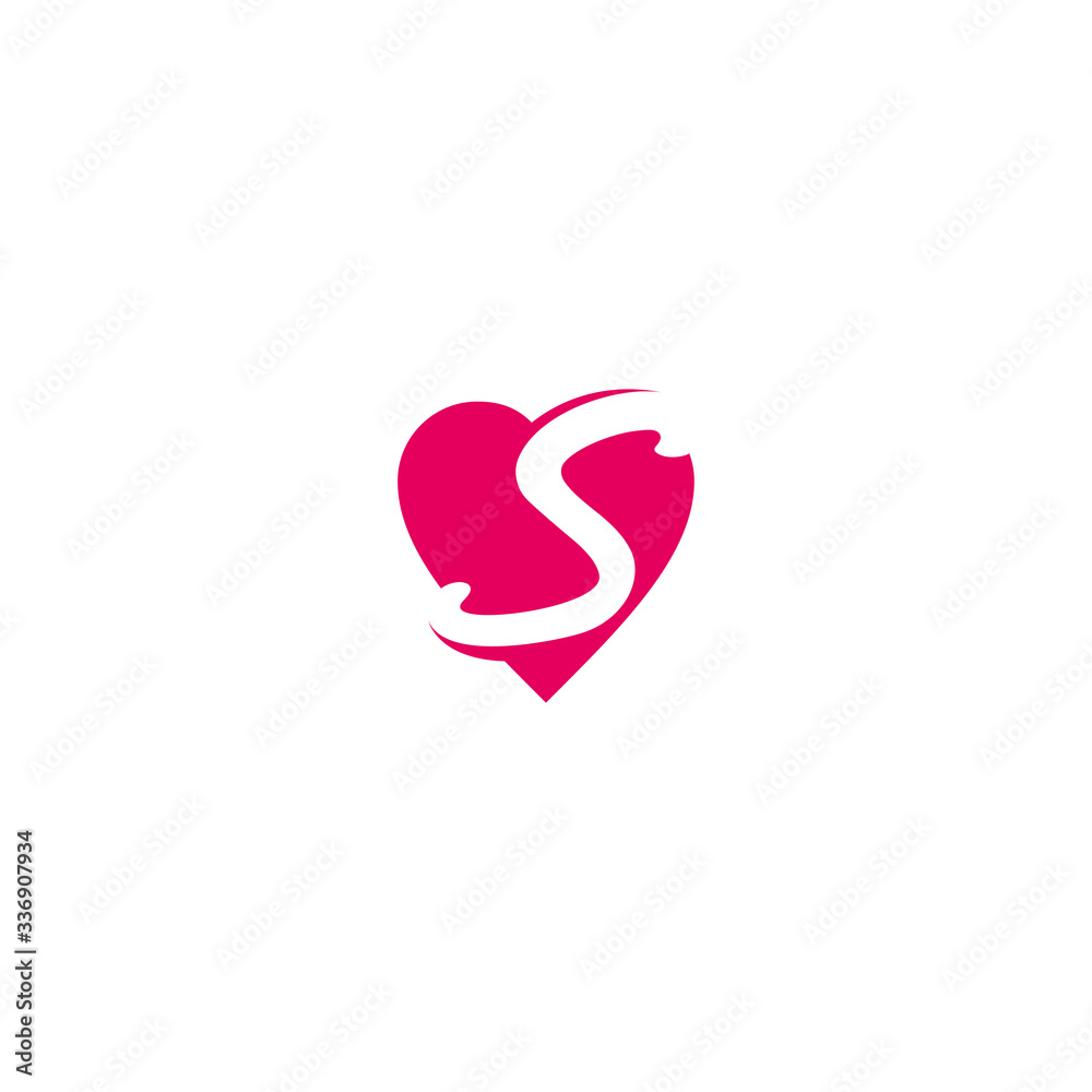 Letter S heart logo icon design vector template Stock Vector | Adobe Stock