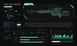 UI game sniper rifle vector  weapon infographics