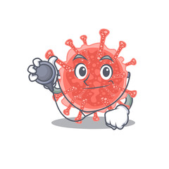 Wall Mural - Oncovirus in doctor cartoon character with tools