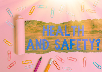 Poster - Conceptual hand writing showing Health And Safety. Concept meaning procedures intended to prevent accident in workplace