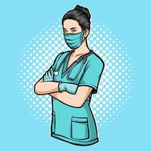 Medical Nurse Vector Logo Illustration