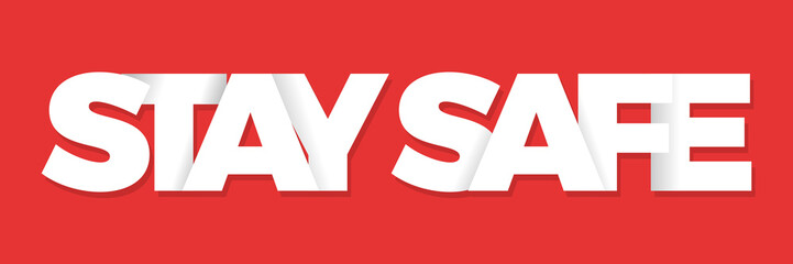 Wall Mural - the word stay home, save you by coronavirus. vector banner with the text colored rainbow.