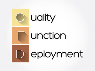 QFD - Quality Function Deployment acronym, business concept background