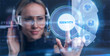 © putilov_denis - Business, Technology, Internet and network concept. Young businessman working on a virtual screen of the future and sees the inscription: Identity