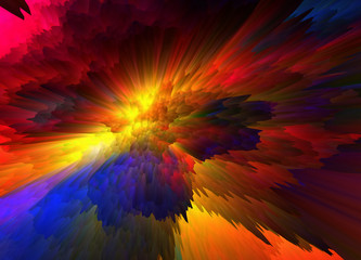 Poster - Abstract 3D explosion illustratoin. Colorful graphic design. Hight resolution  creative  background. Wallpaper for your Desk table. 