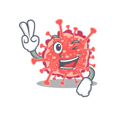 Sticker - Happy polyploviricotina cartoon design concept with two fingers