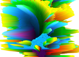 Poster - Abstract 3D explosion illustratoin. Colorful graphic design. Hight resolution  creative  background. Wallpaper for your Desk table. 