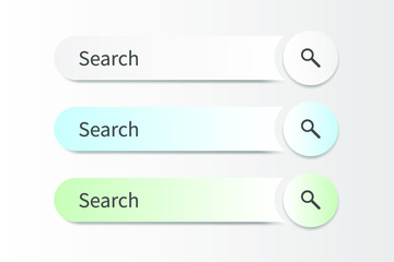 Fototapete - Set of search boxes ui template. Modern Search bar element. Vector isolated on background