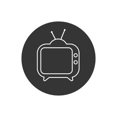 Poster - TV line icon. Tv Icon in trendy flat style isolated on white background. Television symbol for your web site design, logo, app, UI. Vector