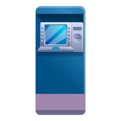 Poster - Street atm machine icon. Cartoon of street atm machine vector icon for web design isolated on white background