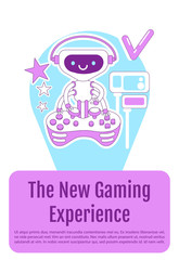 Poster - Gamer bot poster flat silhouette vector template. Non player character robot brochure, booklet one page concept design with cartoon characters. New gaming experience flyer, leaflet with text space