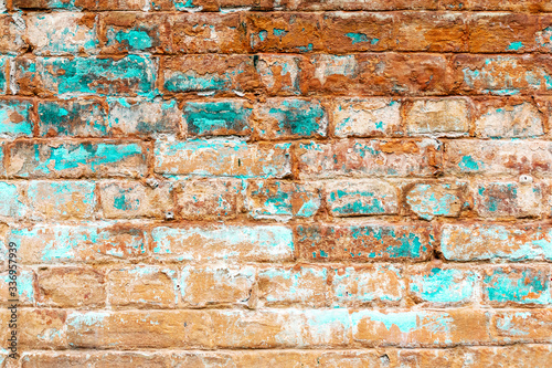 Old whitewashed brick wall.