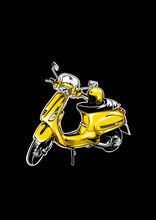Yellow Motorcycle On Black Background
