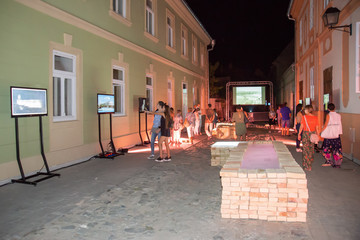 Novi Sad, Serbia August 24, 2019: Screening of the movie 