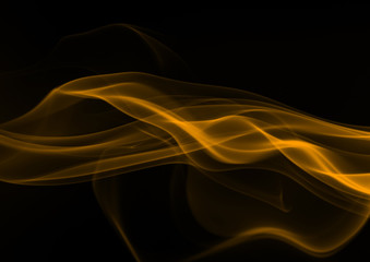 Yellow smoke abstract on black background, fire design