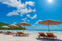 Bai Sao Beach, Turquoise Sea  In Sunlight, Phu Quoc Island, Vietnam.