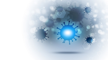 Wall Mural - virus blue background