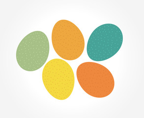 Wall Mural - easter eggs in natural colors. easter eggs collection. vector illustration.