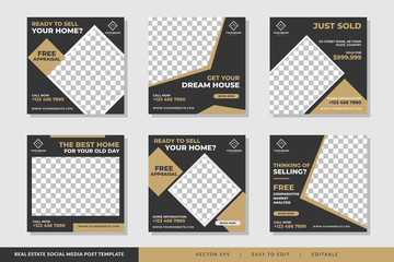 Wall Mural - Real Estate Social media post template Premium Vector