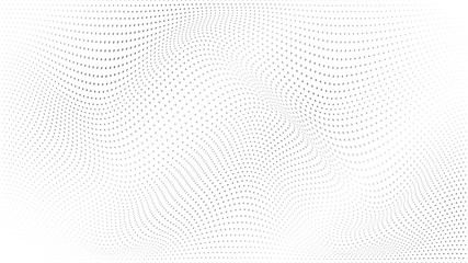 Aufkleber - Abstract halftone wave dotted background. Modern monochrome background. Futuristic grunge pattern, dot, wave. Vector modern optical halftone texture for sites, poster, business card, cover.