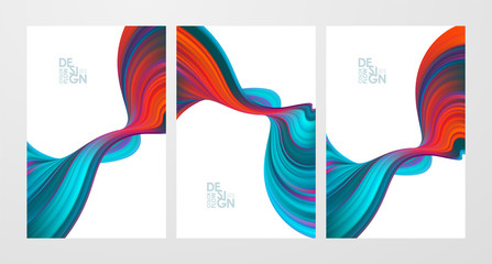 set of colorful flow poster backgrounds. modern design.