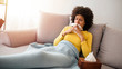 © Dragana Gordic - It's the season of sneezes. Sick desperate woman has flu. Rhinitis, cold, sickness, allergy concept. Pretty sick woman has runnning nose, rubs nose with handkerchief. Sneezing female.
