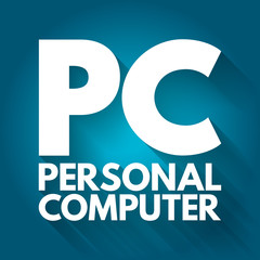 Poster - PC - Personal Computer acronym, technology concept background