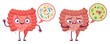 Intestinal microflora. Digestive system care, intestinal bacterias and probiotics cartoon vector illustration. Medical bacteria and anatomy digestive, gastrointestinal microflora