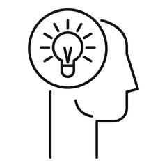 Poster - head bulb idea icon. outline head bulb idea vector icon for web design isolated on white background
