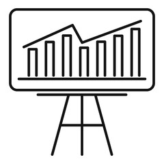 Poster - Startup grow chart icon. Outline startup grow chart vector icon for web design isolated on white background