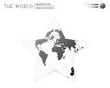 Fototapeta  - Polygonal map of the world. Berghaus star projection of the world. Grey Shades colored polygons. Modern vector illustration.