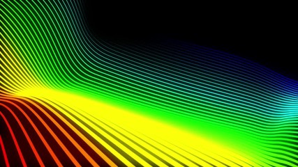 Poster - Abstract digital multicolored wave at black background abstract title blurred animation of particle seamless.