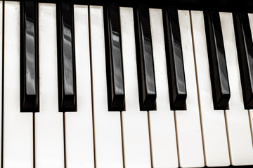 Aufkleber - Black and white piano keys. Musical instrument