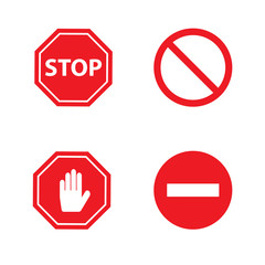 Wall Mural - Basic stop symbols. vector illustration 