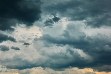 Wall Mural - dramatic dark sky with heavy rainy clouds