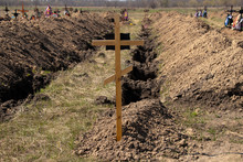 New Dug Graves, Grave Cemetery For Those Infected By Coronavirus, Ukraine Dnieper City