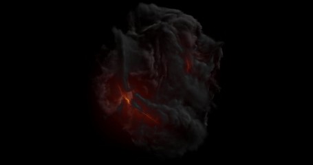 Poster - Isolated abstract lightning and smoke with turbulent motion, Multi-color powder, fog, smoke explosion. alpha channel with black/white matte for post-production, digital composition. 3D render loop	

