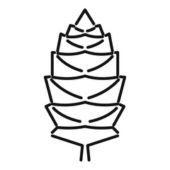 Sticker - Fir tree pine cone icon. Outline fir tree pine cone vector icon for web design isolated on white background