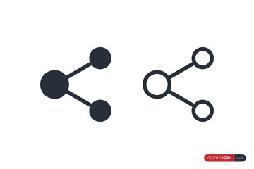 Poster - Share Icons Set isolated on White Background. Network Connection. Flat Vector Icon Design Template Elements.