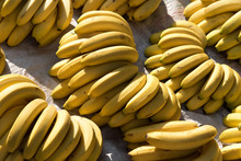 Fresh Yellow Bananas In A Market